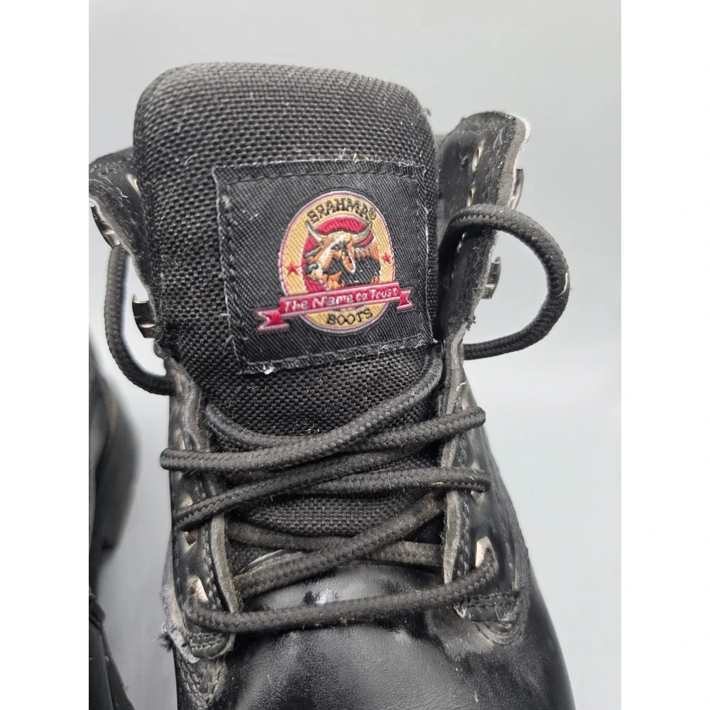 Brahma Men's 8.5 M Black Leather Steel Toe Work Boots MNBR46DP003
